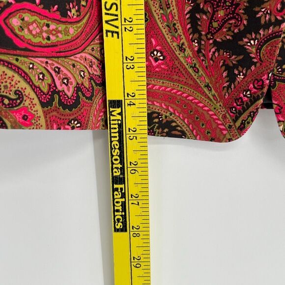 TAHARI Women’s Blazer Size 14 Red Paisley Cotton Stretch Fully Lined Jacket Work - Picture 6 of 14